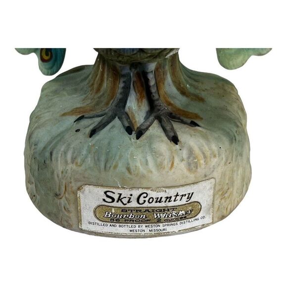 Vintage Hand Painted Ski Country Lefton Peacock Bourbon Statue Figurine Souvenir - Picture 2 of 5